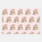 New Chapter Pink Bow Stripes Geschenkpapier Set (Vorderseite 2)