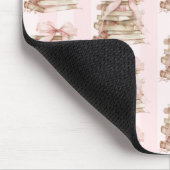 New Chapter Pink Bow Stripes Mousepad (Ecke)