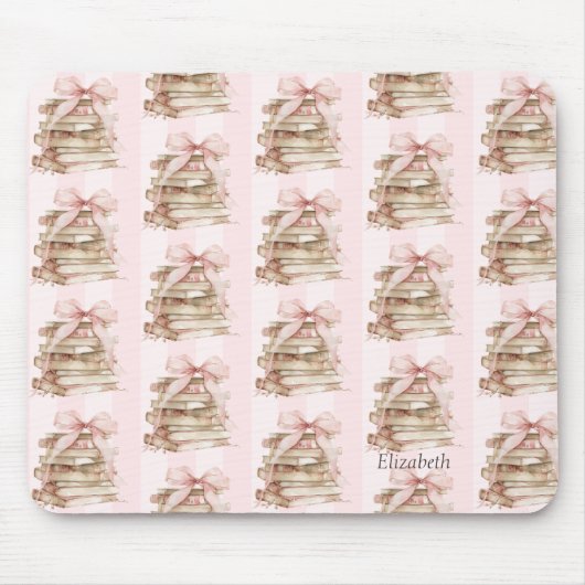 New Chapter Pink Bow Stripes Mousepad (Vorne)