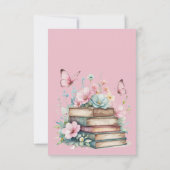 New Chapter Pink Girl Storybook Book Baby Shower Dankeskarte (Rückseite)