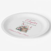 New Chapter Pink Girl Storybook Book Baby Shower Pappteller (Schrägansicht)