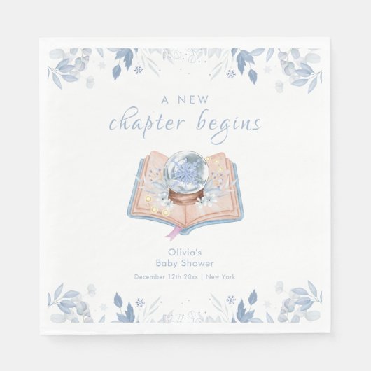 New Chapter Winter Floral Snowball Baby Shower Serviette (Vorderseite)