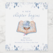 New Chapter Winter Floral Snowball Baby Shower Weinetikett (Einzelnes Label)