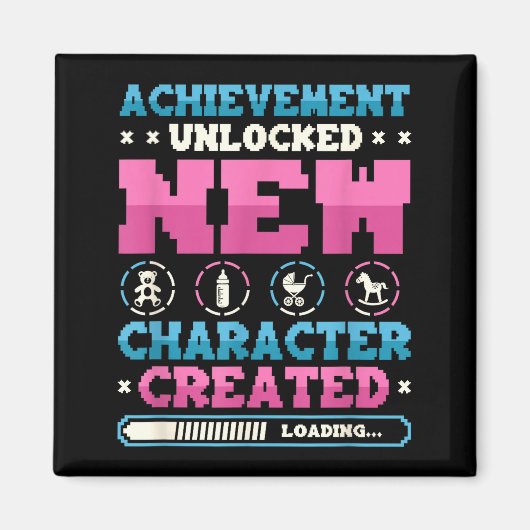 New Character D Gamer Pregnancy Announcement  Magnet (Vorne)