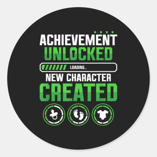 New Character D Gamer Pregnancy Announcement  Runder Aufkleber (Vorderseite)