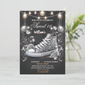 New Chic Shoe Girl Sweet 16 Sneaker Ball Geburtsta Einladung (Stehend Vorderseite)