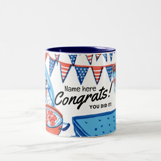 New Citizen Gift - American Patriotic USA Zweifarbige Tasse (Mittel)