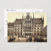 New City Hall, München, Bayern, Deutschland, klass Postkarte (Vorne/Hinten)