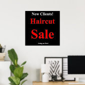 New Clients Haircut Sale Poster Matte (Heimbüro)