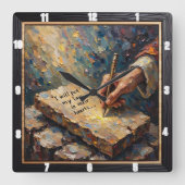 New Covenant: Law Inscribed Quadratische Wanduhr (Vorderseite)