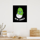 New cumber Funny Veggie Cucumber Pun Dark BG Poster (Küche)