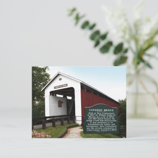New Cumberland Covered Bridge Plaque Postkarte (Stehend Vorderseite)