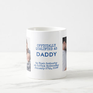 New Dad 2 Custom Baby Fotos und Geburtsstunde Kaffeetasse