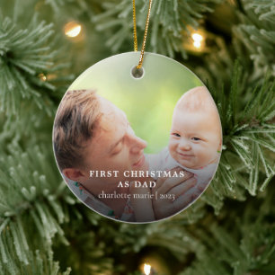 New Dad Babys Erstes Weihnachtsfest Foto Keramik Ornament