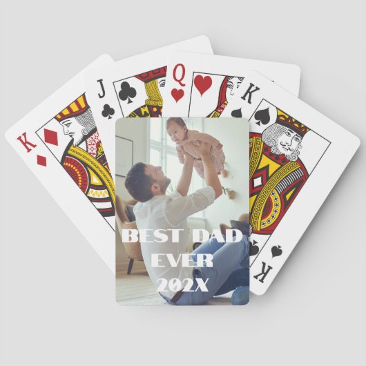 New Dad Best Ever - Custom Full Foto Spielkarten (Rückseite)