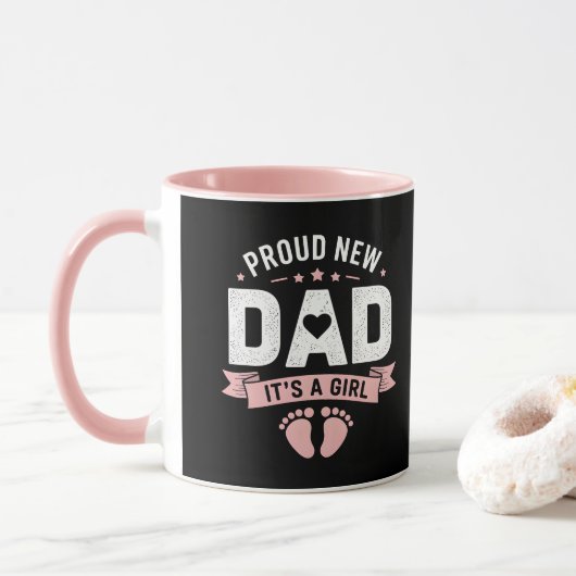 New Dad Es ist ein Mädchen Tasse (Mit Donut)