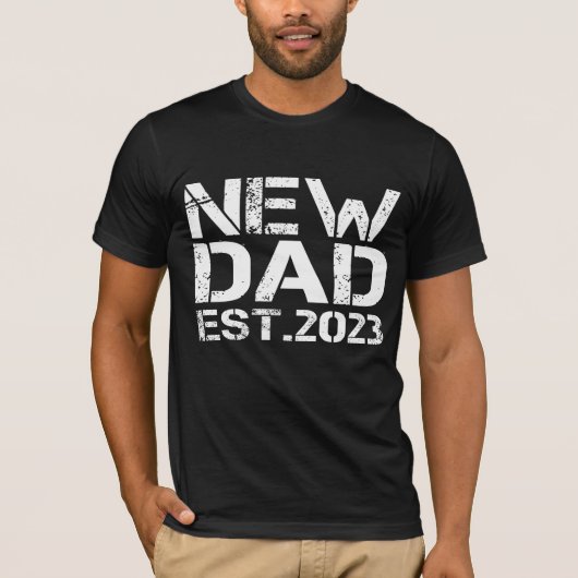 New Dad Est 2023 T-Shirt (Vorderseite)