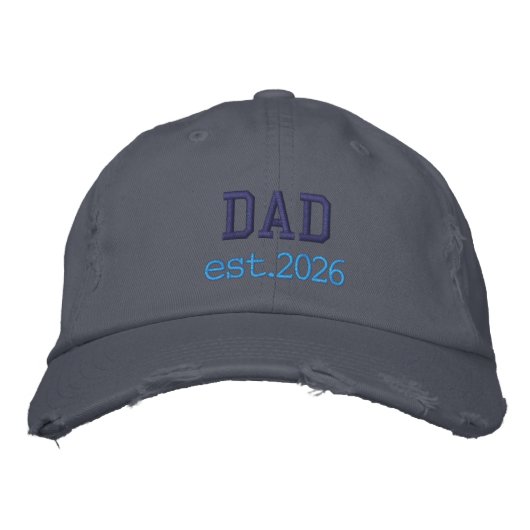 NEW DAD - est.2026 bestickte Baseballkappe (Vorderseite)