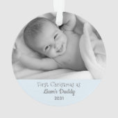 New Dad First Christmas als Daddy Baby Boy Foto Ornament (Rückseite)