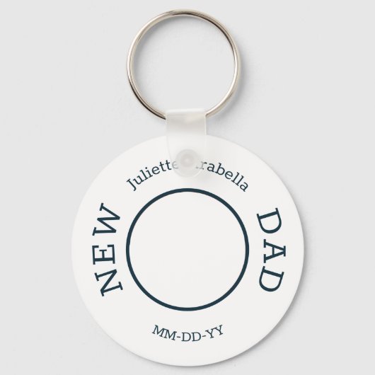 New Dad First Vater Custom Foto Personalisiert Schlüsselanhänger (Vorderseite)