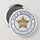 New Dad in Town Offial Dad Sherif Star Badge Button (Vorne & Hinten)