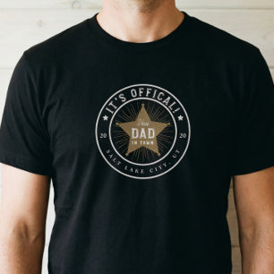 New Dad in Town Offiziell Vater Sherif Star Abzeic T-Shirt