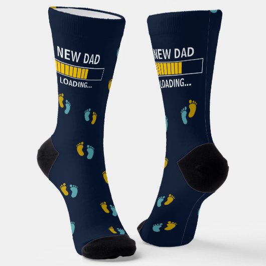 New Dad Loading.. | Funny Niedlich Baby Footprint Socken (Gewinkelt)