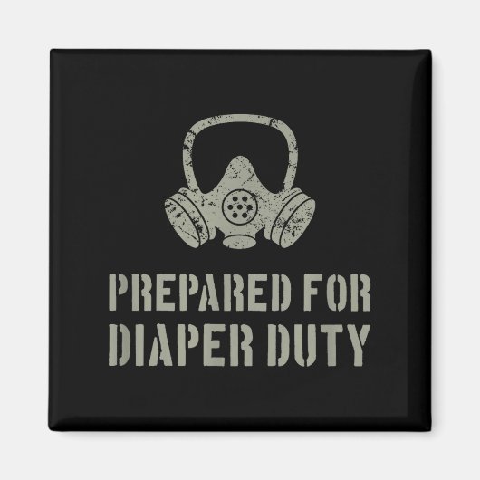 New Dad Prepared For Diaper Duty Funny Small  Magnet (Vorne)