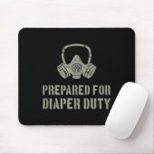 New Dad Prepared For Diaper Duty Funny Small  Mousepad (Mit Mouse)