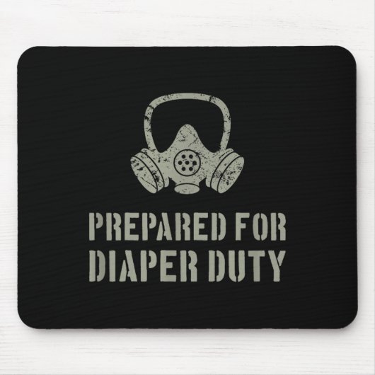 New Dad Prepared For Diaper Duty Funny Small  Mousepad (Vorne)