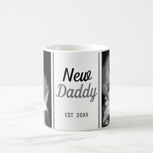 New Daddy 2 Foto Collage Kaffeetasse (Mittel)
