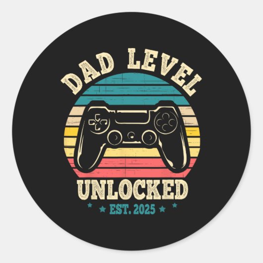 New Daddy I Leveled Up To Dad Mens Pregnancy Idea Runder Aufkleber (Vorderseite)