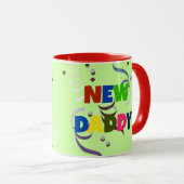 "NEW DADDY" in bunten Buchstaben Tasse (VorderseiteRechts)