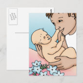 New Daddy und Baby Postkarte (Vorne/Hinten)