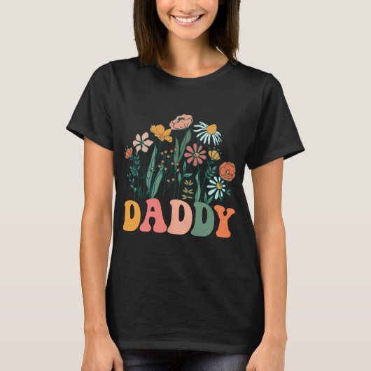 New Daddy Wildflower First Birthday & Baby Sho T-Shirt (Vorderseite)