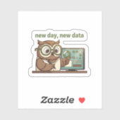 New Day New Data Sticker – Cute Owl for Analysts (Blatt)