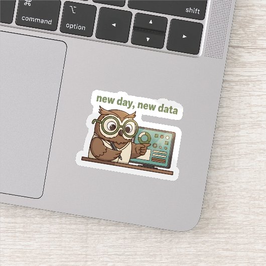 New Day New Data Sticker – Cute Owl for Analysts (Detail)