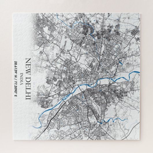 New Delhi India City Map Travel Simple Puzzle (Horizontal)