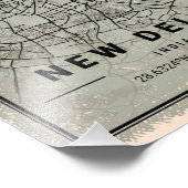 New delhi india map print poster canvas (Ecke)