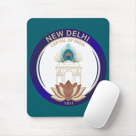 New Delhi India Mousepad (Mit Mouse)