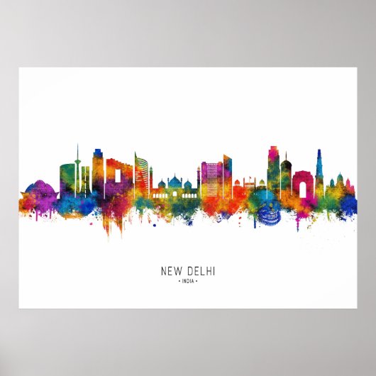 New Delhi India Skyline Poster (Vorne)