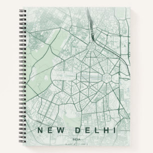 New Delhi Indien Stadtplan Minimales Design Notizblock