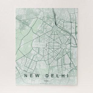 New Delhi Indien Stadtplan Minimales Design Puzzle