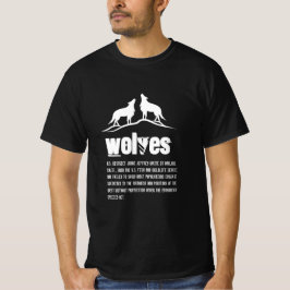 New design elegant white wolves informative text T-Shirt