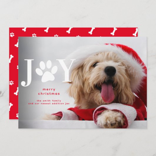 New Dog Puppy Jow Paw Weihnachten Ankündigung (Vorne/Hinten)