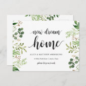 New Dream Zuhause Address Announcement, Grüne Postkarte (Vorne/Hinten)