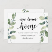New Dream Zuhause Address Announcement, Grüne Postkarte (Vorne/Hinten)