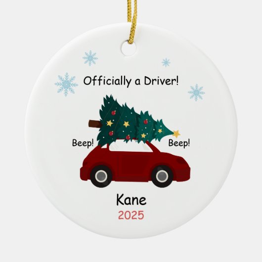 New Driver Ornament, Custom Licensed Driver Keramik Ornament (Vorne)