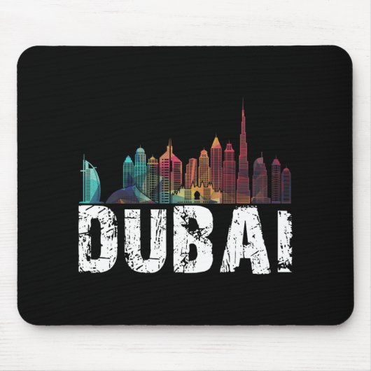 New Dubai Love Skyline Uni For Holidays In Dubai Mousepad (Vorne)
