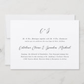 New Elegance Calligraphy Monogram Names Wedding Einladung (Vorderseite)